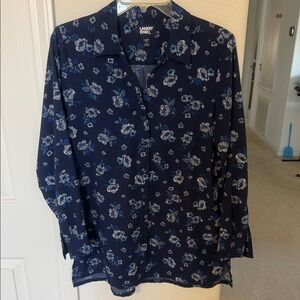 Chase Lands' End Navy Floral Shirt